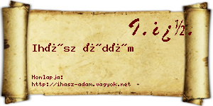 Ihász Ádám névjegykártya